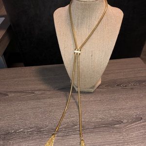 Stella & Dot gold color long necklace